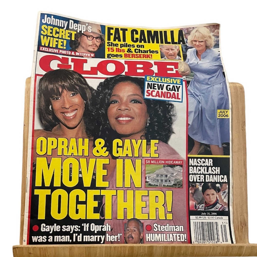 July 31, 2006  Globe Magazine Oprah Winfrey NASCAR Danica Patrick Prince Charles